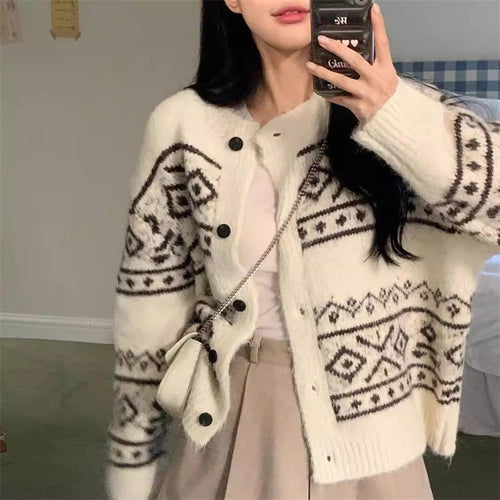 Damen lässige Strickjacke mit einzigartigem Muster und weichem Material Drune