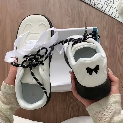 Damen Komfortable Sneakers mit verspieltem Schleifen-Design Drune