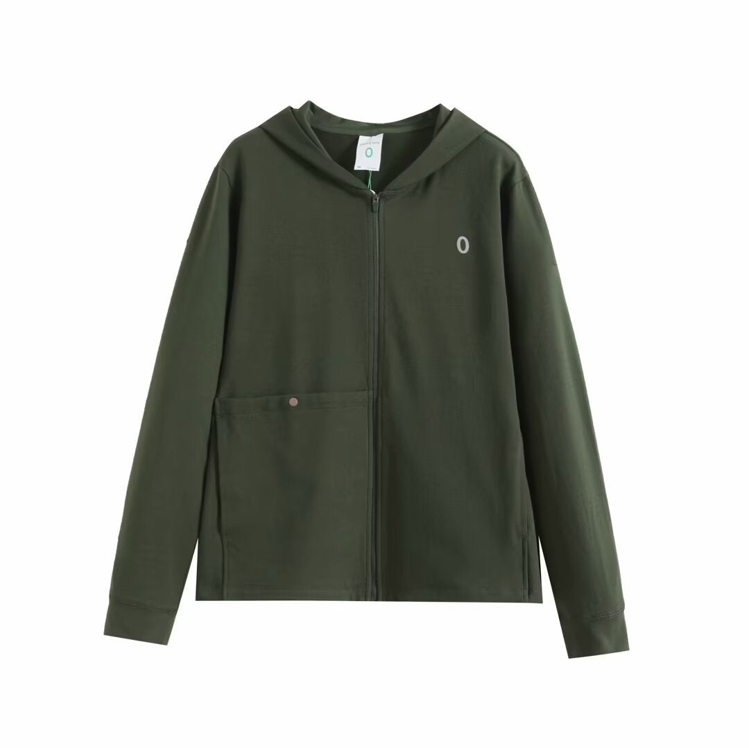 Damen atmungsaktive Kapuzenjacke mit innovativer Reißverschlusstasche Drune
