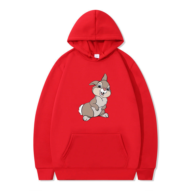 Damen Kapuzenpullover mit niedlichem Hasen-Design und bequemen Kängurutaschen Drune