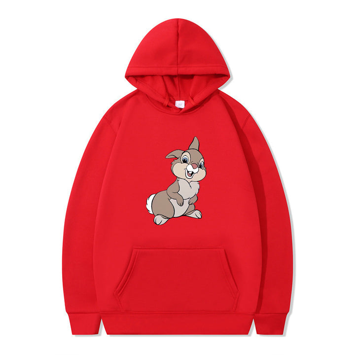 Damen Kapuzenpullover mit niedlichem Hasen-Design und bequemen Kängurutaschen Drune