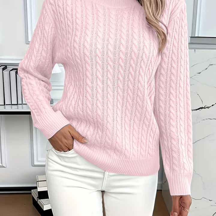 Damen Strickpullover mit elegantem Zopfdesign Drune