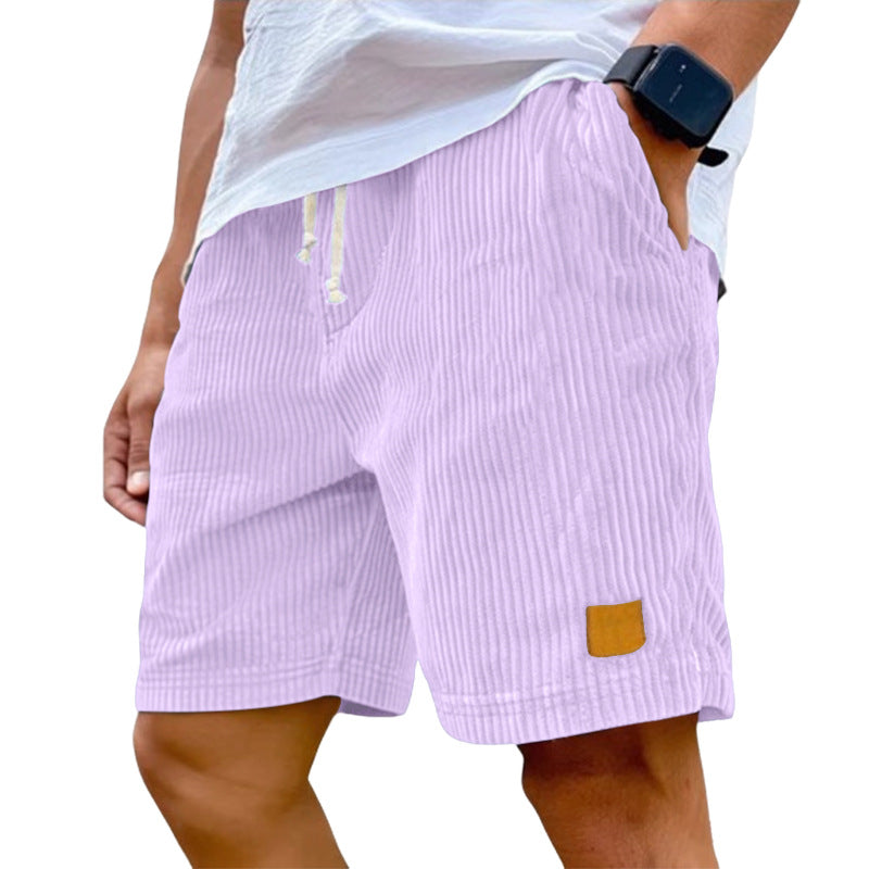 Herren nan Feincord-Shorts mit elastischem Tunnelzugbund, Kordelzug und tiefen Eingrifftaschen Drune