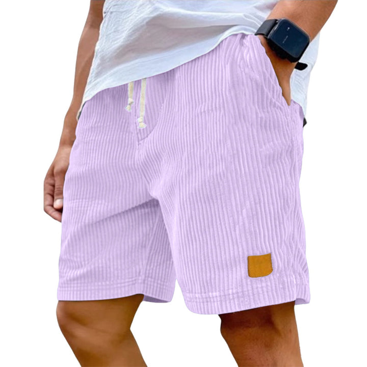 Herren nan Feincord-Shorts mit elastischem Tunnelzugbund, Kordelzug und tiefen Eingrifftaschen Drune