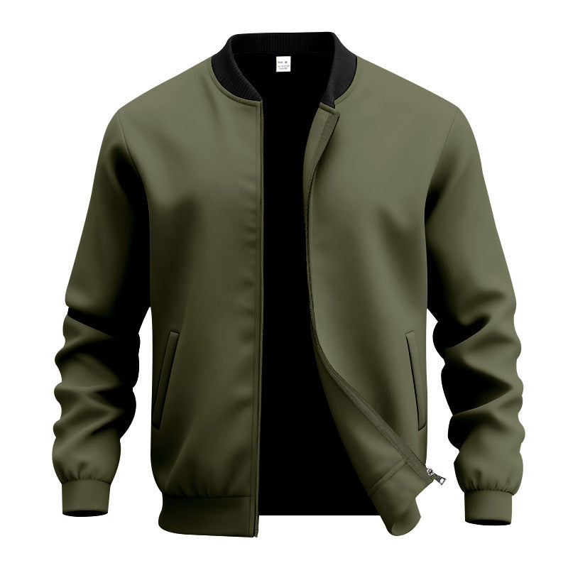 Herren nan stylische Bomberjacke mit elastischem Saum, Rippkragen und verdecktem Reißverschluss Drune