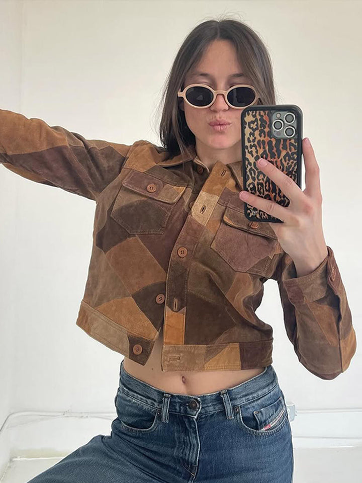 Damen cropped Wildlederjacke Drune