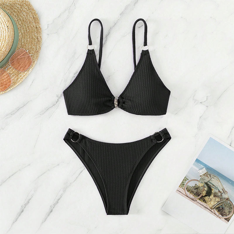 Damen Triangel-Bikini mit Ringverzierungen Drune