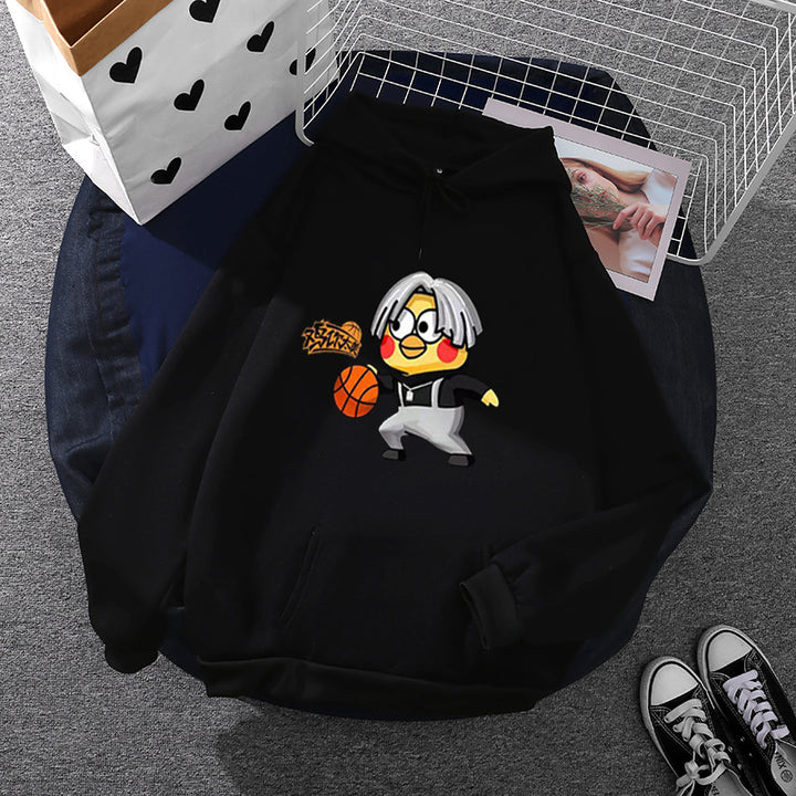 Damen Hoodie mit kreativem Basketball-Motiv Drune