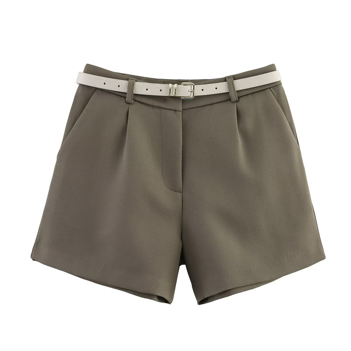 Damen elegante Shorts mit praktischem Gürtel Drune