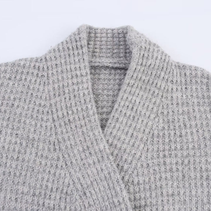 Damen lässige oversized Strickjacke mit doppelter Knopfleiste und bequemem Schnitt Drune