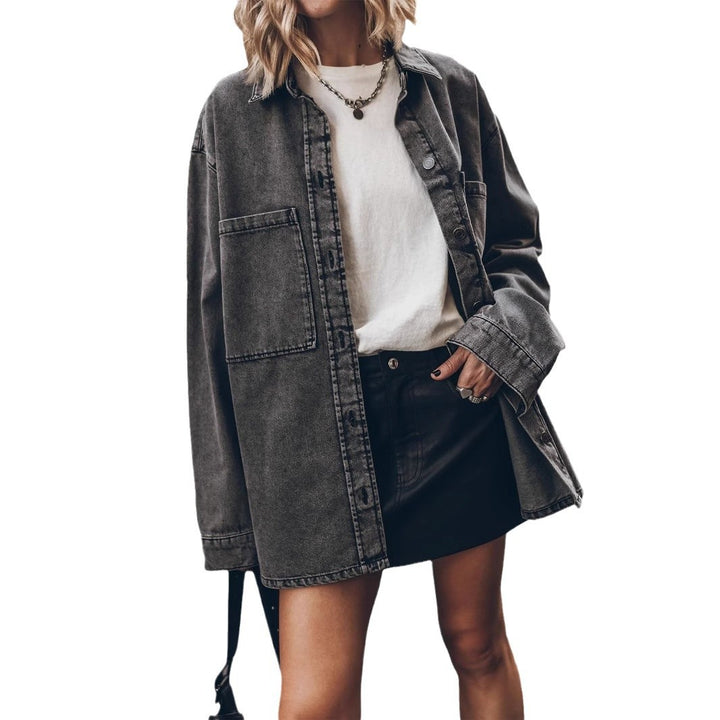 Damen Overshirt aus Denim mit lässigem Schnitt Drune