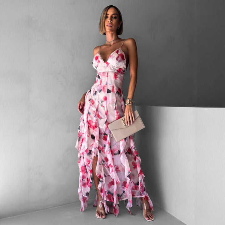 Damen Sommerliches Maxikleid mit floralen Prints Drune