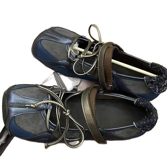 Damen modische und komfortable Ballerinas mit verstellbarem Riemchen-System Drune