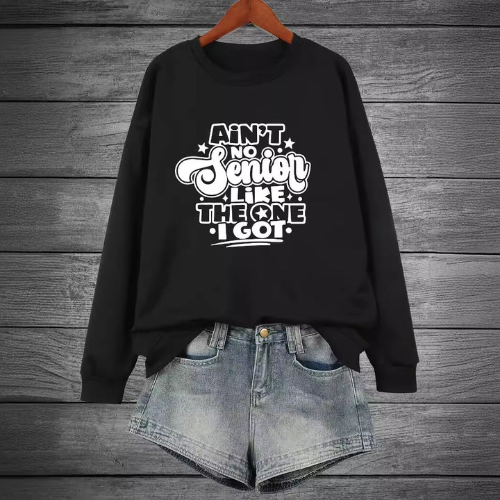 Damen Sweatshirt mit lässigem Spruchdesign Drune