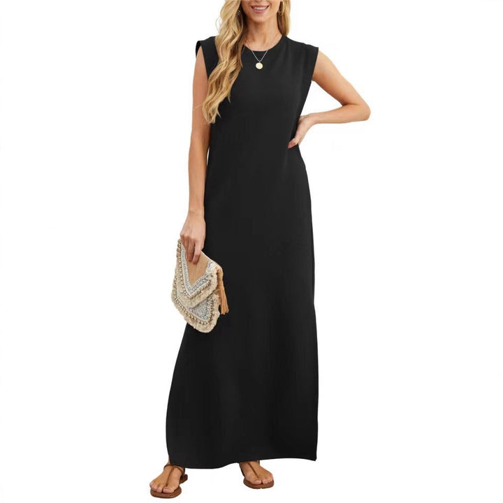Damen Maxikleid mit modernen Schulterdetails und fließendem Schnitt Drune
