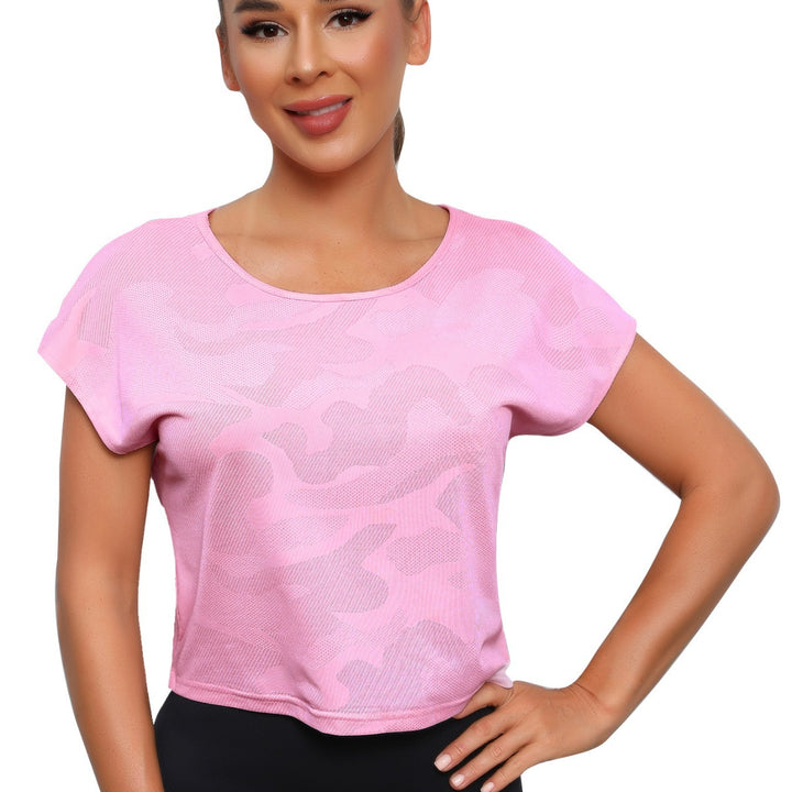 Damen Sportliches Crop-Top mit atmungsaktiver Netzstruktur Drune