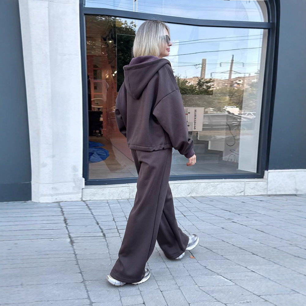 Damen sportliches Lounge-Set mit lässigem Hoodie und weitem Schnitt Drune