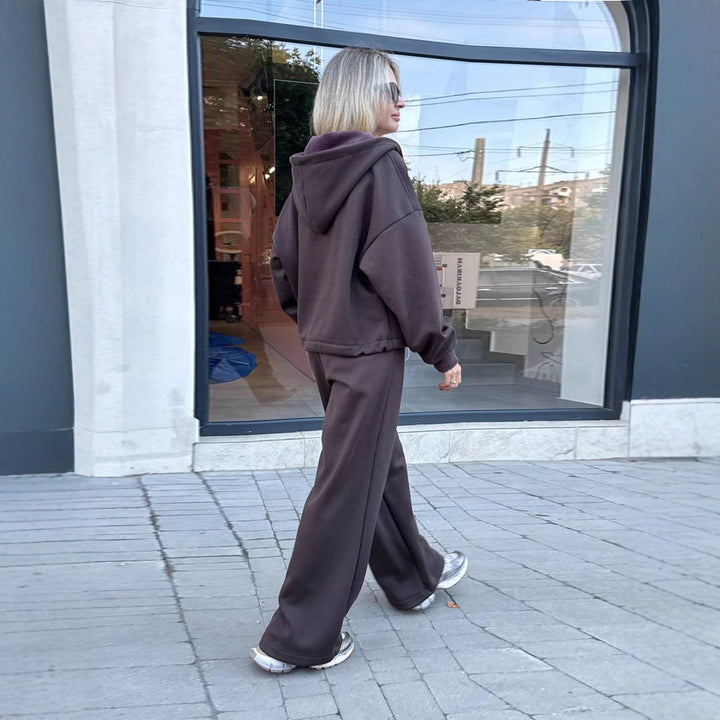 Damen sportliches Lounge-Set mit lässigem Hoodie und weitem Schnitt Drune