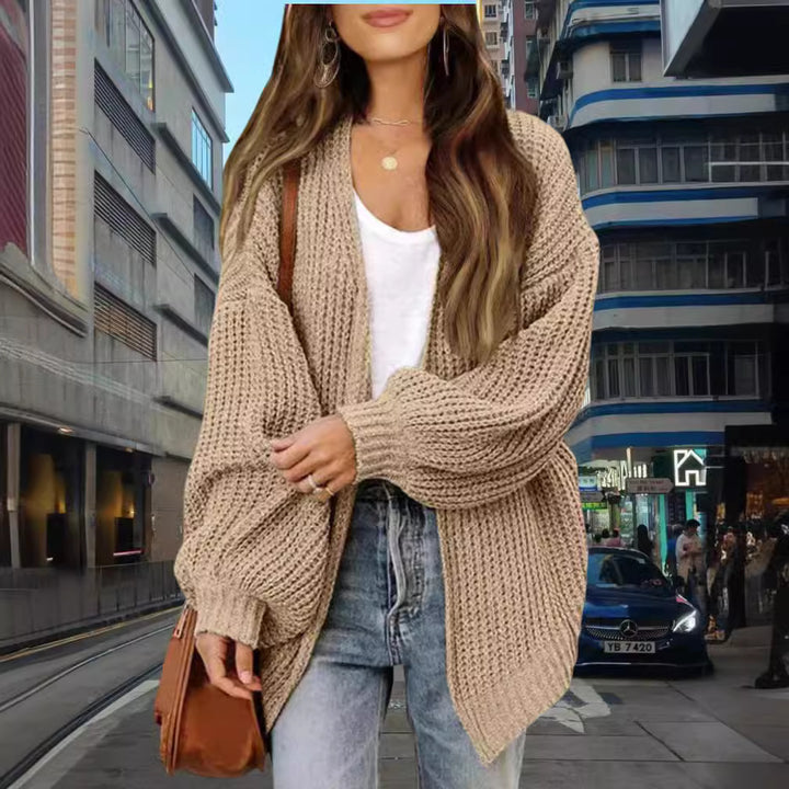 Damen Grobstrick Cardigan mit weitem Schnitt Drune