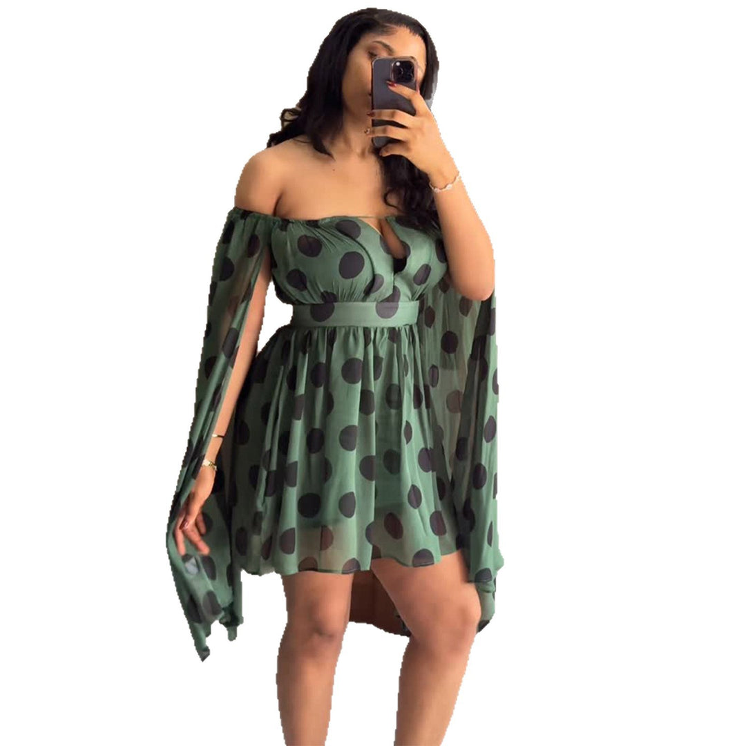 Damen Minikleid mit aufregendem Off-Shoulder Design und weit geschnittenen Ärmeln Drune