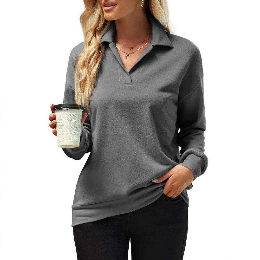 Damen Sweatshirt mit modernem Polokragen und komfortabler Passform Drune
