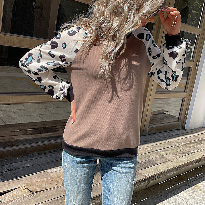 Damen lässiger Pullover mit tierischem Muster und modischen Ärmeln Drune