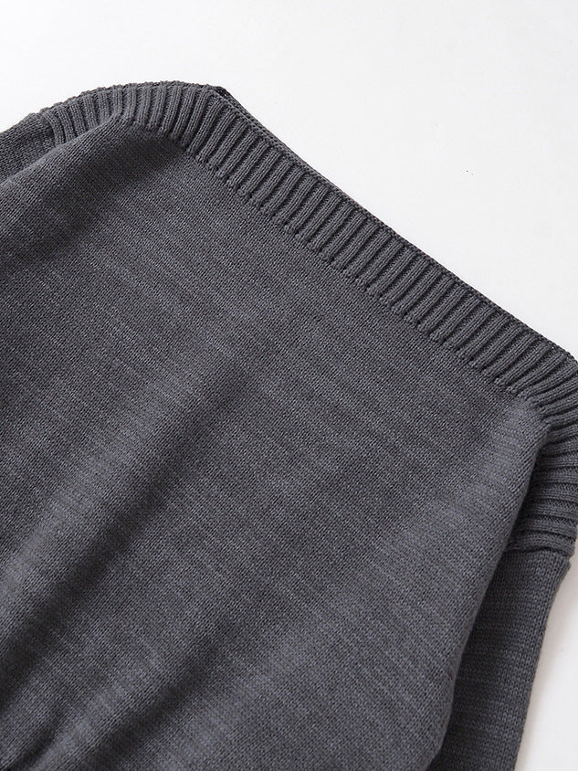 Damen lässiger Oversize-Pullover aus weichem Strickmaterial Drune