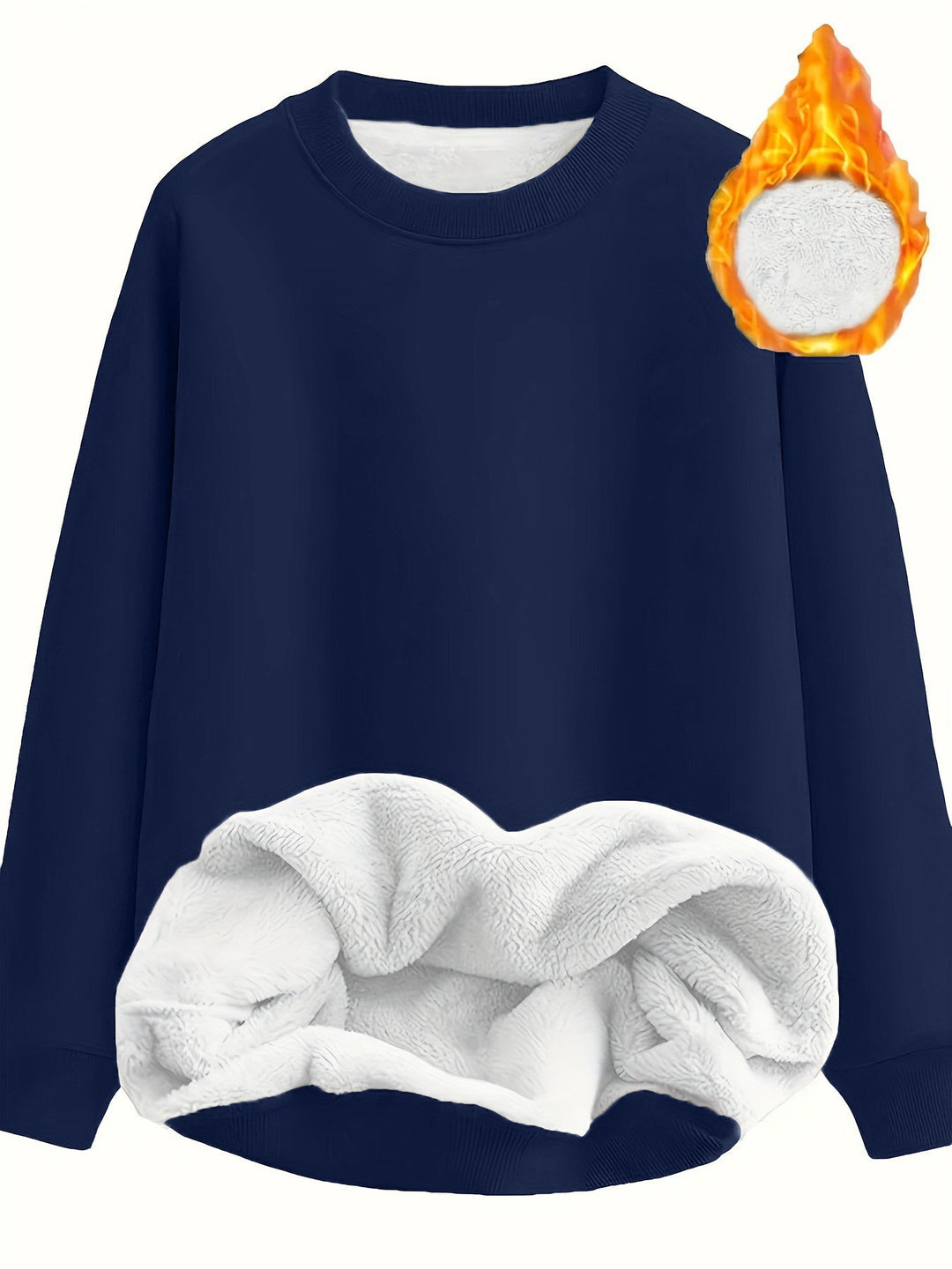 Damen Wärmendes Sweatshirt mit flauschigem Innenfutter Drune