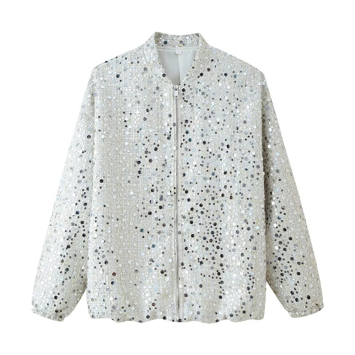 Damen Glitzernde Bomberjacke Drune