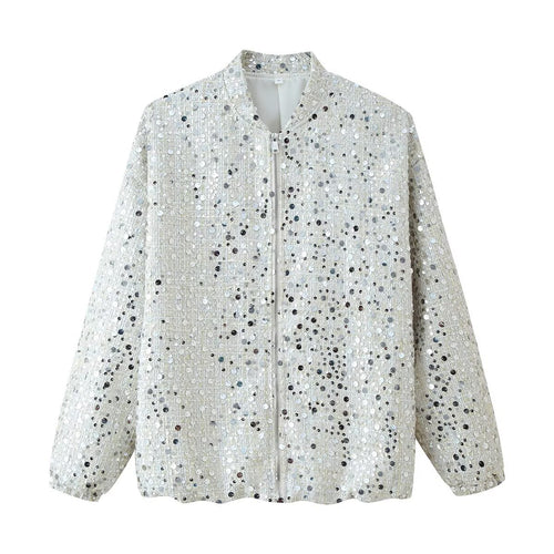 Damen Glitzernde Bomberjacke Drune
