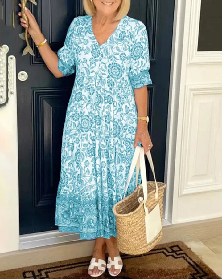 Damen Maxikleid mit floralem Muster Drune