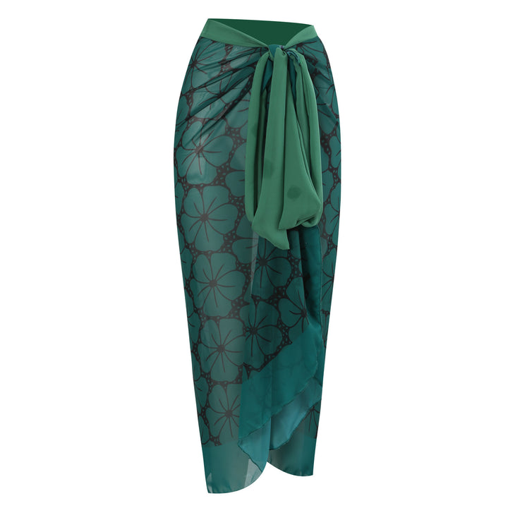 Damen Badeanzug mit elegantem Wickelrock und floralen Akzenten Drune