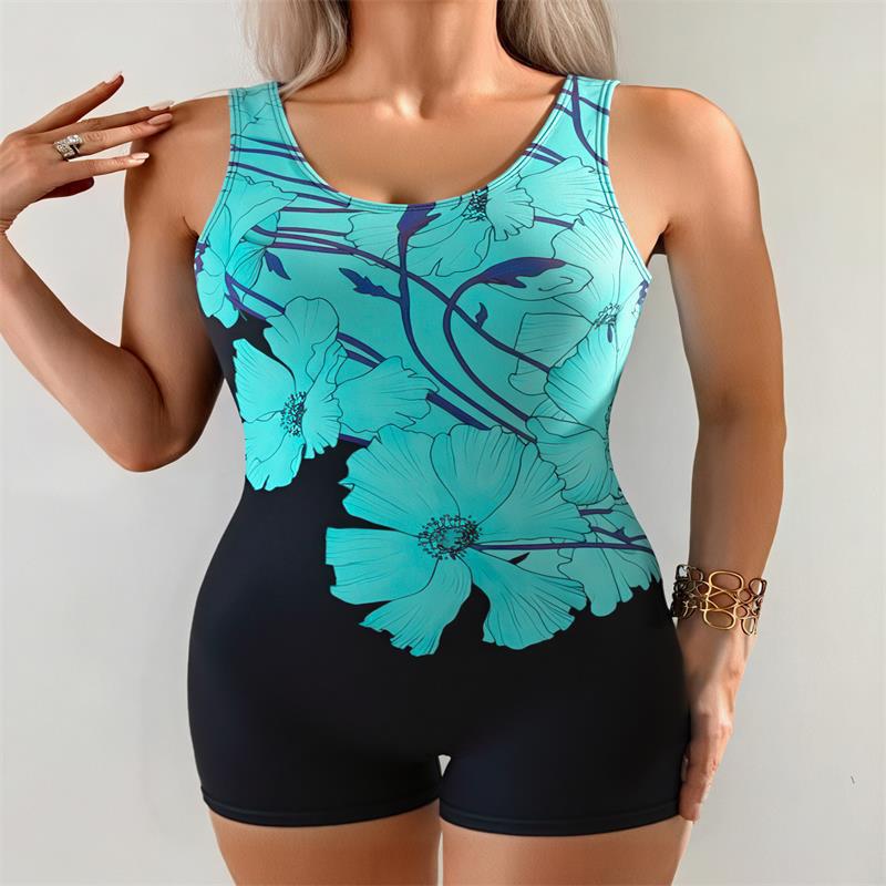 Damen Einteiler Badeanzug mit modernem Grafikdesign und elegantem Schnitt Drune