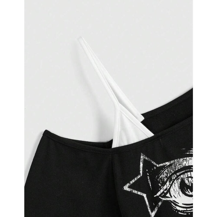 Damen kreatives T-Shirt mit asymmetrischem Design Drune