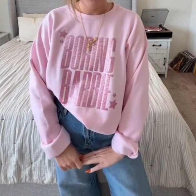 Damen Sweatshirt mit glitzerndem Aufdruck Drune