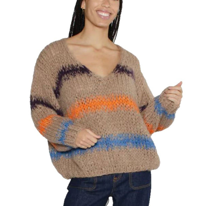 Damen Modischer Knitted Sweater mit Farbverlauf Drune
