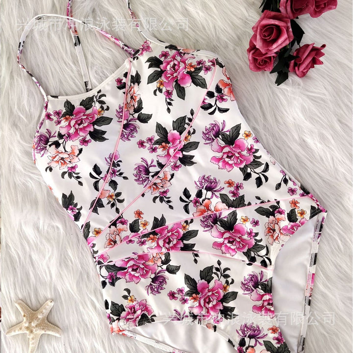 Damen Floraler Sportbadeanzug mit rückenfreier Silhouette Drune