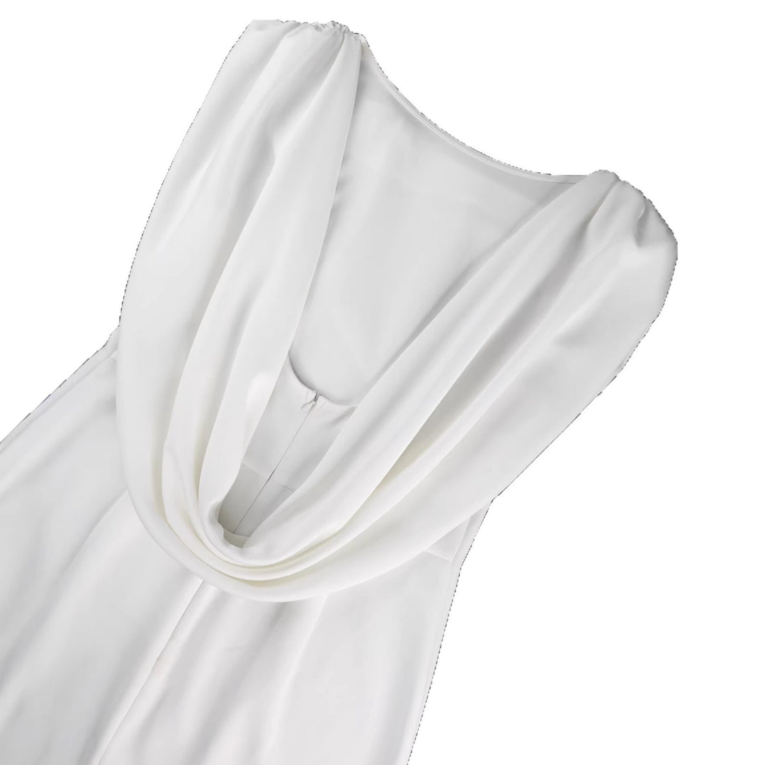 Damen Elegantes Minikleid mit drapiertem Schalkragen Drune
