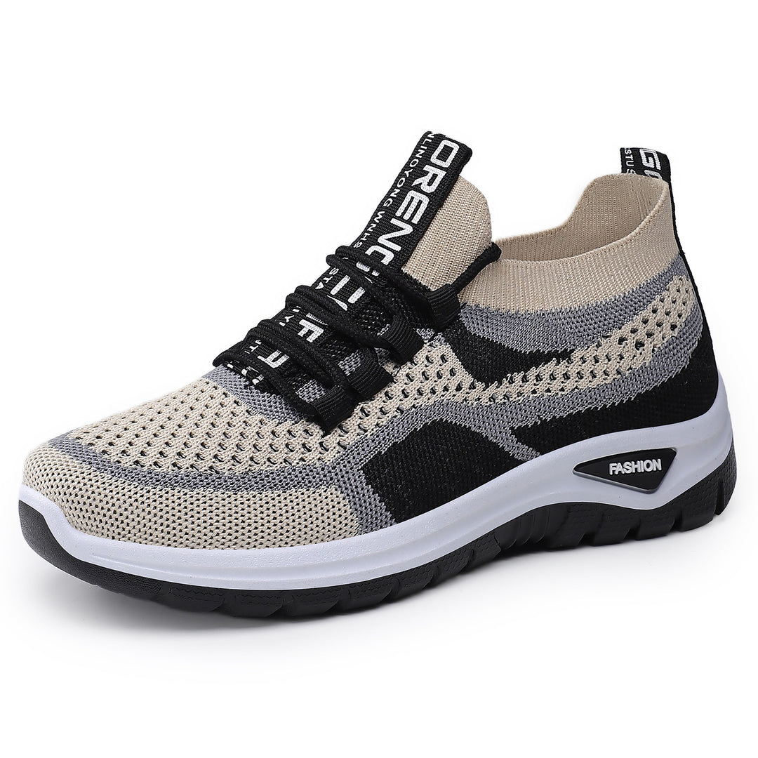 Damen nan sockenähnlicher Plateausneaker mit atmungsaktivem Strickoberteil und stoßdämpfender EVA-Sohle Drune