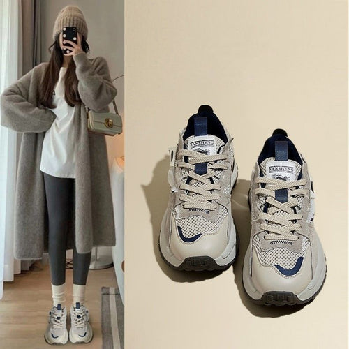 Damen Sportliche Sneaker mit atmungsaktiver Obermaterialkombination Drune