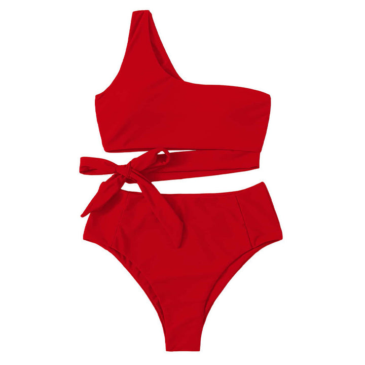Damen Einseitiger Hochgeschnittener Bikini-Set Drune