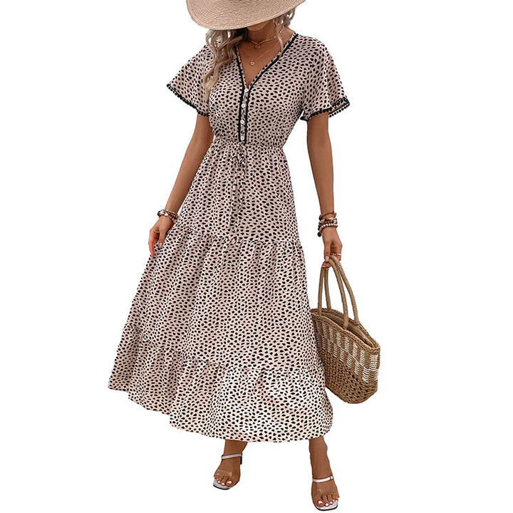 Damen Maxikleid mit Rüschendetails und dezentem Knopfverschluss Drune