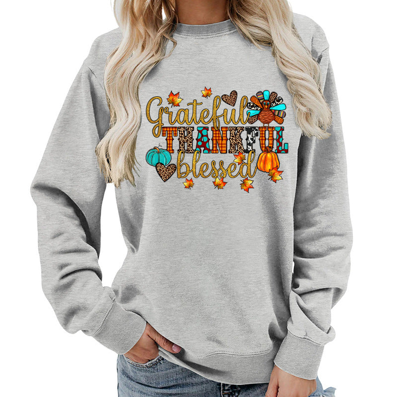 Damen Sweatshirt mit herbstlichem Dankeschön-Motiv Drune