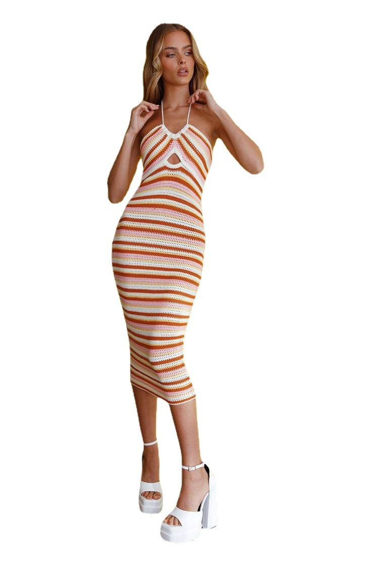 Damen gehäkeltes Sommerkleid mit einzigartigem Rückenausschnitt Drune