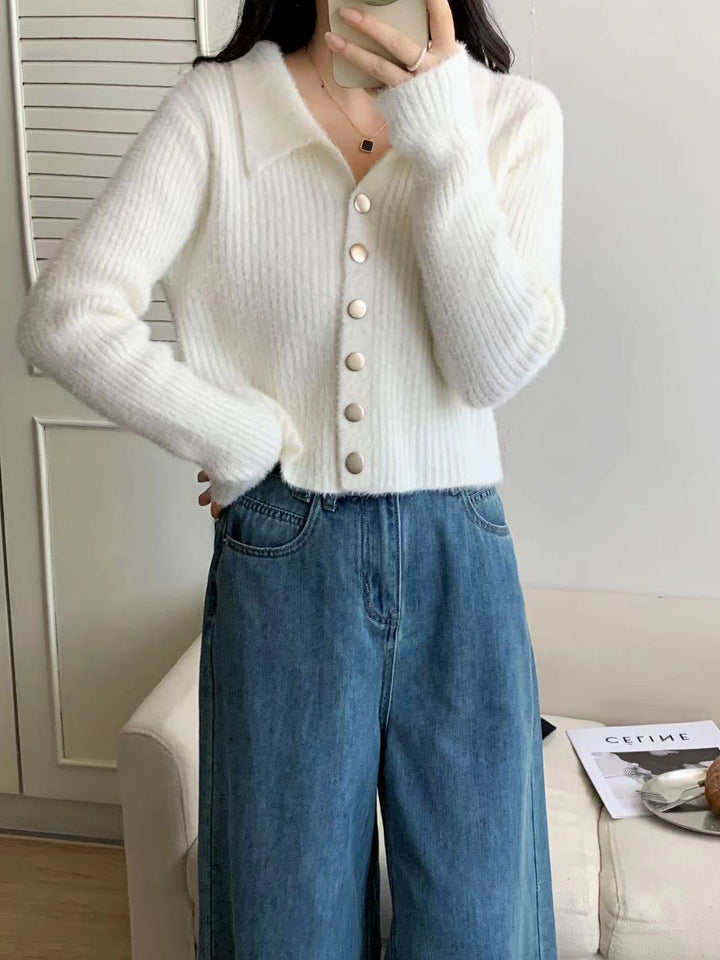 Damen Strickjacke mit Knopf-Design und weichem Material Drune
