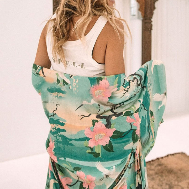 Damen Maxi-Kleid im Boho-Stil Drune