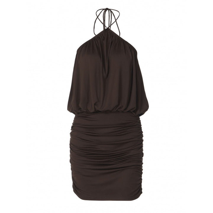 Damen Raffiniertes Wickelkleid mit Spaghetti-Trägern und gerafftem Saum Drune
