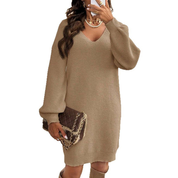 Damen Strickkleid mit raffiniertem Rückenausschnitt und Schleifendetail Drune