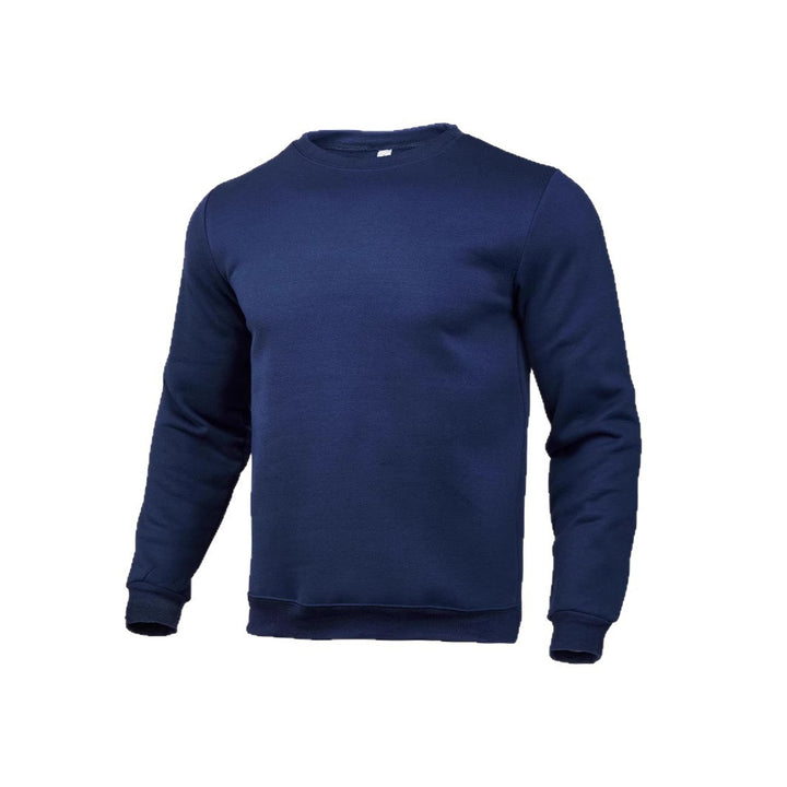 Herren nan klassisches Rundhals-Sweatshirt mit weichem Fleece-Innenfutter, geripptem Saum und verstärkten Nähten Drune