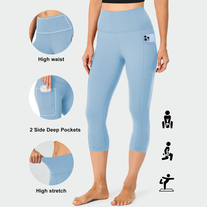 Damen Kompressions-Leggings mit Bauchkontrolle und seitlichen Taschen Drune